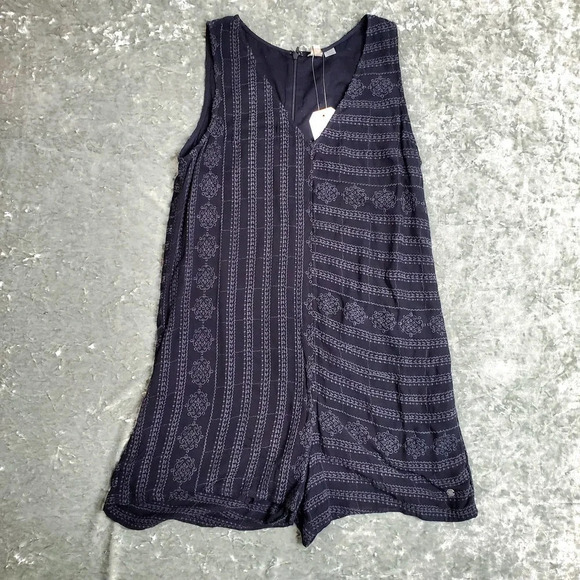 Roxy Black Sleeveless Embroidered Romper - Picture 1 of 7